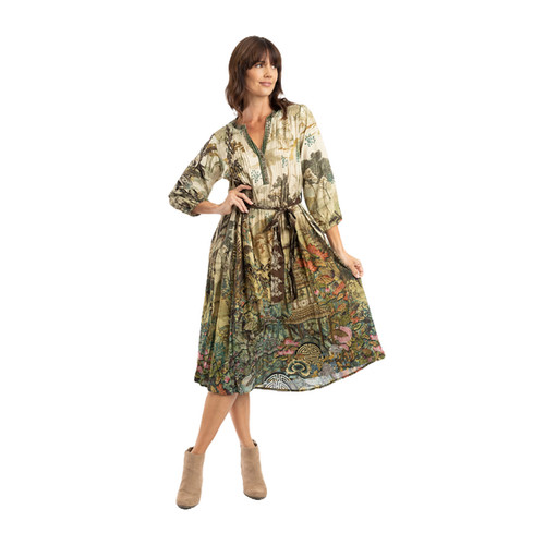 Petropolis Pleated Dress With Belt 31008 